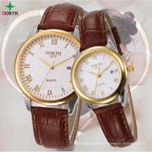 NORTH 6019 1 Casual Sport Date Luxury Design Lovers Watches Couple Clock Fashion Leather Watches Relogio Masculino